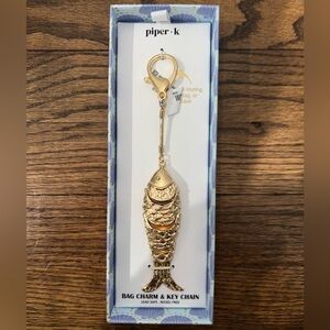 Piper•K  Gold Fish Bag Charm & Key Chain